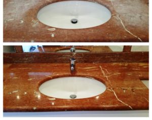 Marble Onyx Countertop London Before and After Cleaning