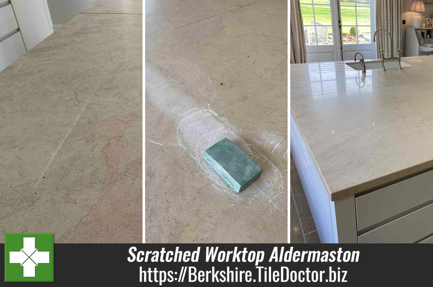 Limestone Kitchen Worktop Polishing Aldermaston